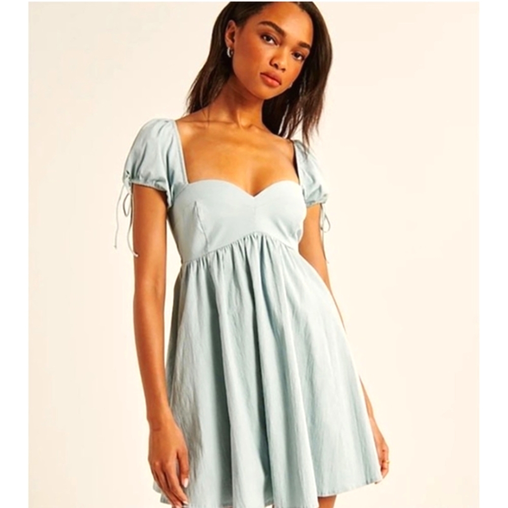 Abercrombie Blue Babydoll Mini Dress, Small